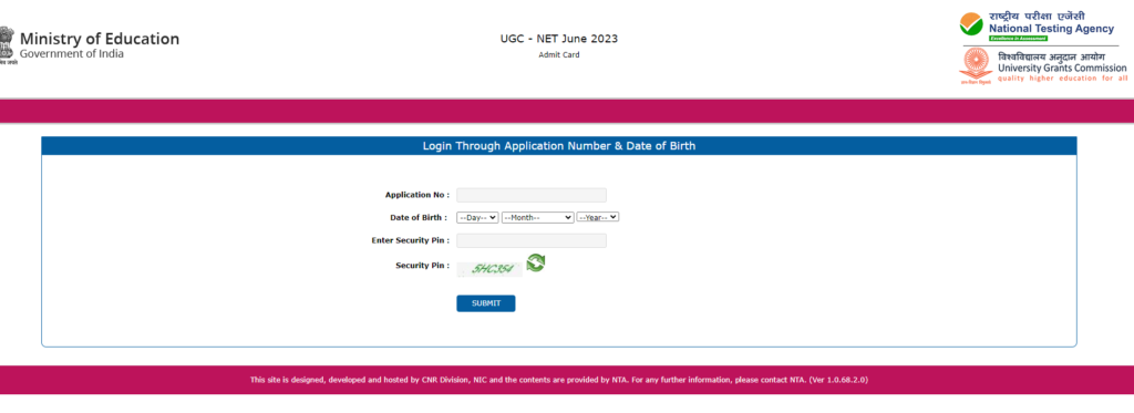 UGC admit card pdf download 2023